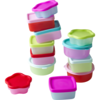 Small plastic food storage snack boxes set of 12 Rice DK